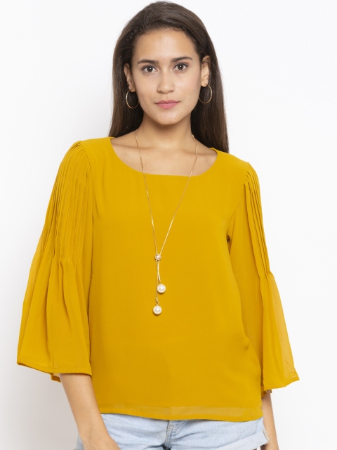 

Iti Women Yellow Solid A-Line Top