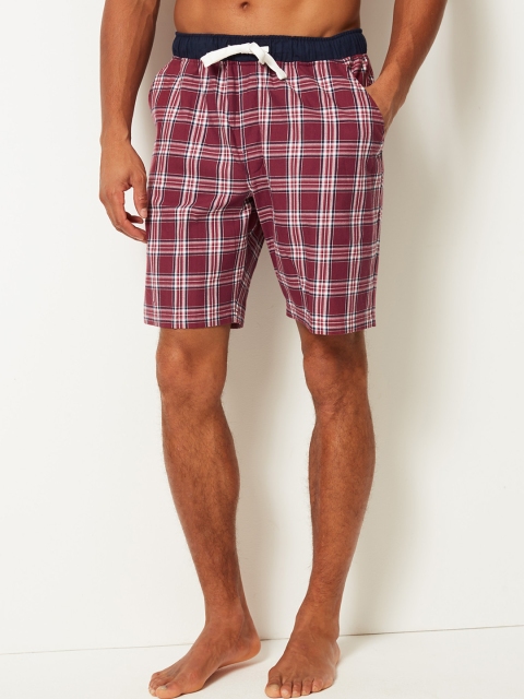 

Marks & Spencer Men Burgundy Checked Pyjama Shorts T073974BURGUNDY MIX