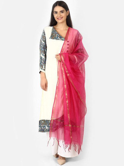 

amraoo Women Magenta Solid Dupatta