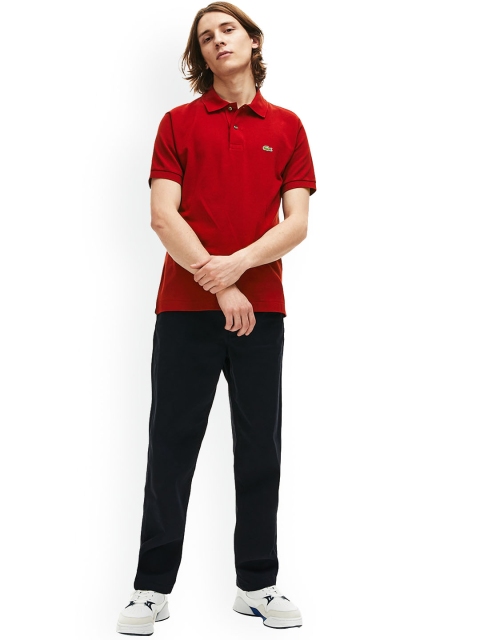 

Lacoste Men Red Solid Polo Collar T-shirt