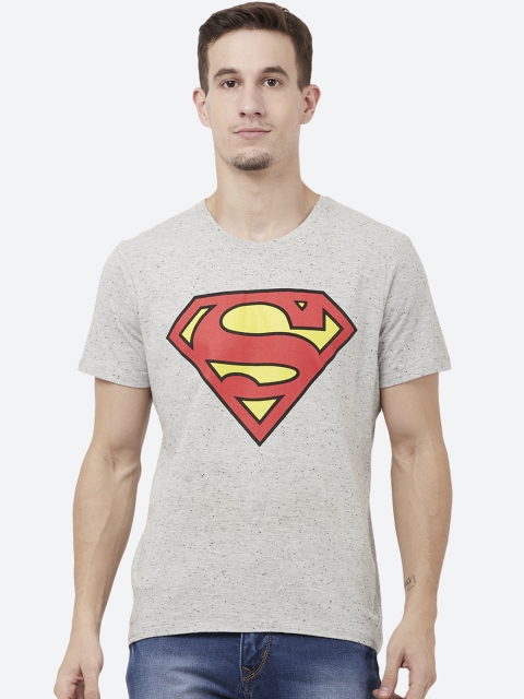 

Free Authority Men Grey Superman Printed Round Neck T-Shirt