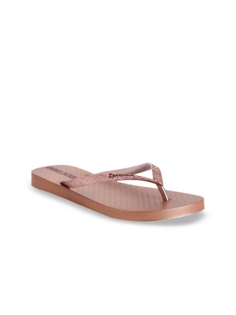 

iPanema Women Rose Gold-Toned Thong Flip-Flops