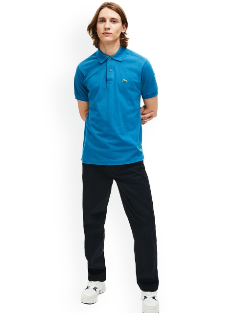 

Lacoste Men Blue Solid Polo Collar T-shirt