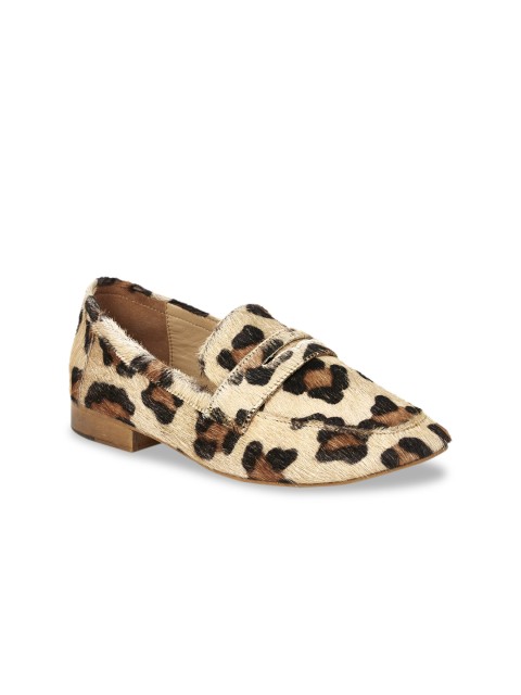 

Saint G Women Brown Printed Leather Ballerinas