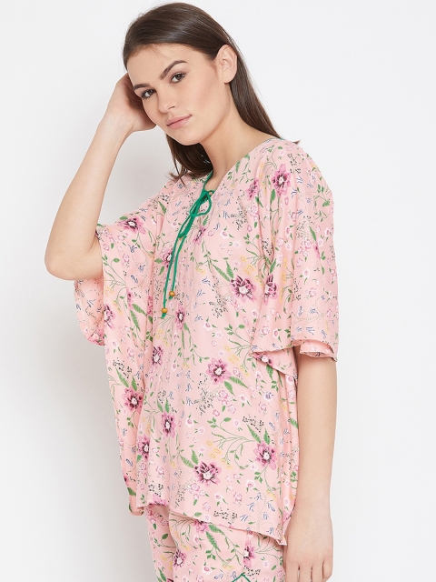 

The Kaftan Company Women Pink Printed Night Suit LW_VS_KSHORTS26