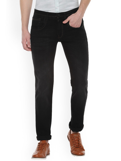 

V Dot Men Black Slim Fit Mid-Rise Clean Look Jeans