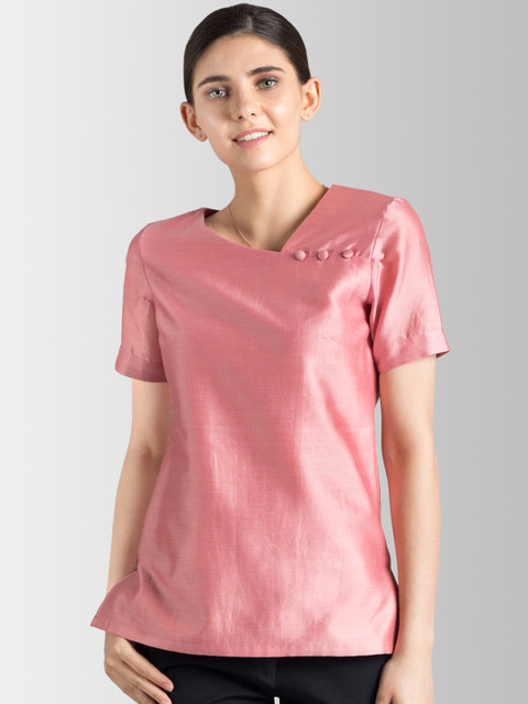 

FableStreet Women Pink Solid Top
