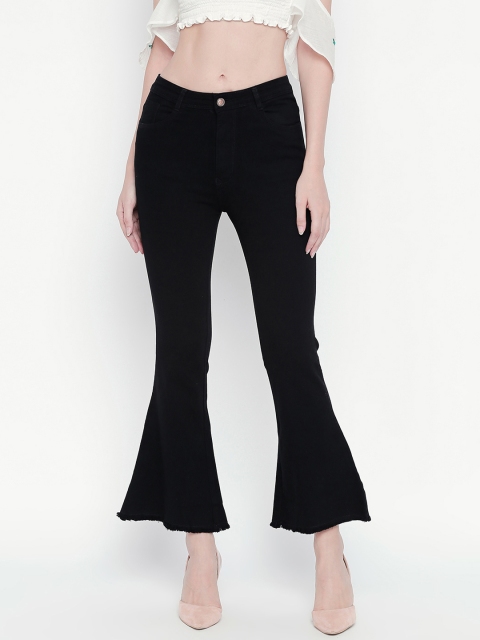 

PURPLE WATER Women Black Bootcut High-Rise Clean Look Stretchable Jeans