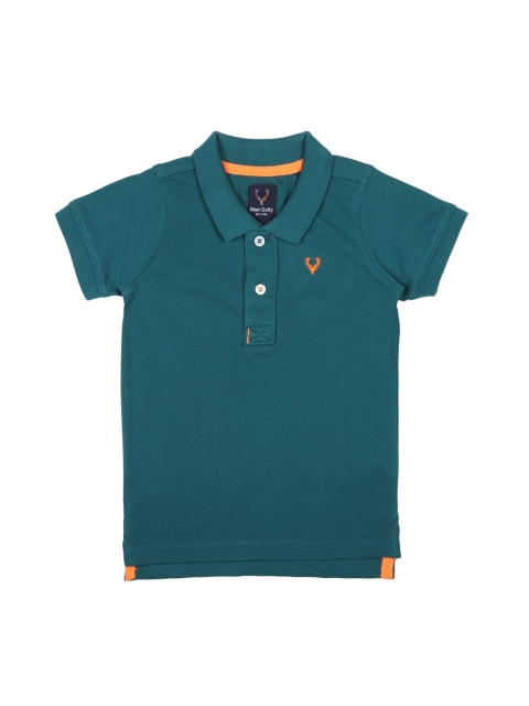 

Allen Solly Junior Boys Green Solid Polo Collar T-shirt