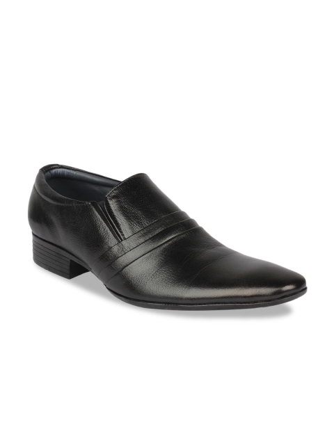 

Egoss Men Black Leather Formal Slip-Ons