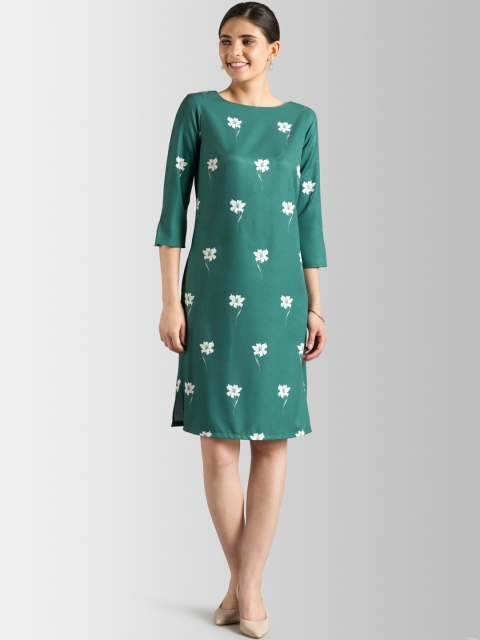 

FableStreet Women Green Printed Sheath Dress