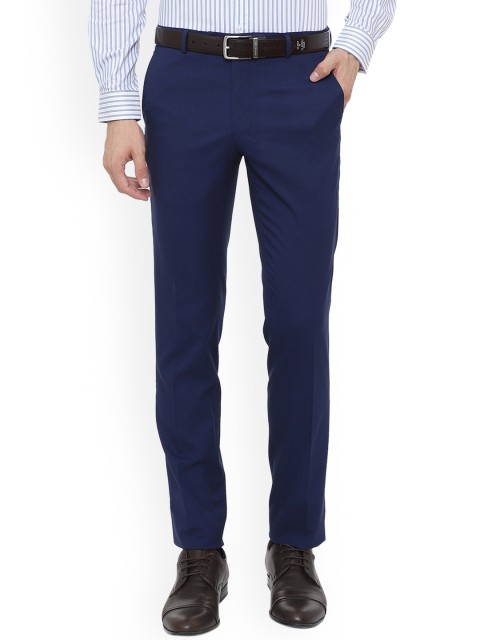

Van Heusen Men Blue Slim Fit Solid Formal Trousers