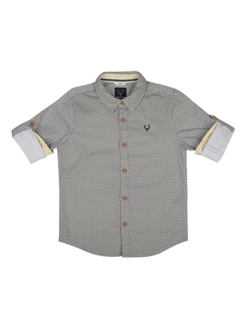 

Allen Solly Junior Boys Grey Sport Slim Fit Printed Casual Shirt
