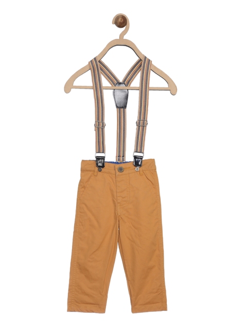 

612 league Boys Khaki Regular Fit Solid Regular Trousers
