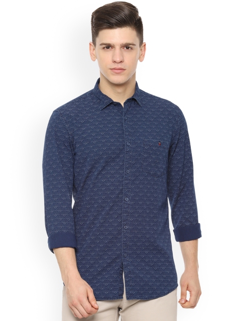 

Louis Philippe Jeans Men Blue Tight Slim Fit Printed Casual Shirt