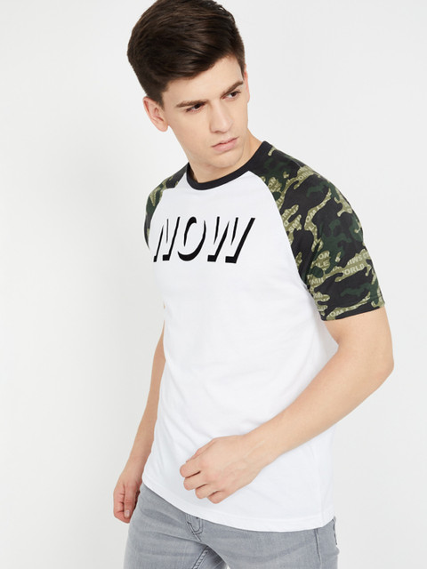 

Smiley World Men White Printed Round Neck T-shirt