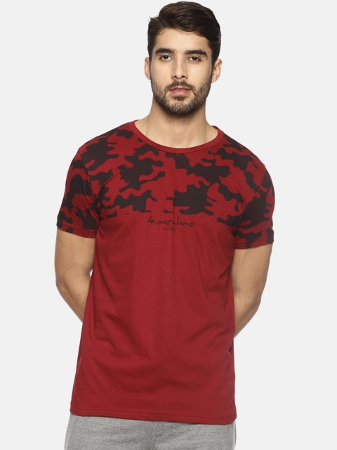 

Masculino Latino Men Red Printed Round Neck T-shirt
