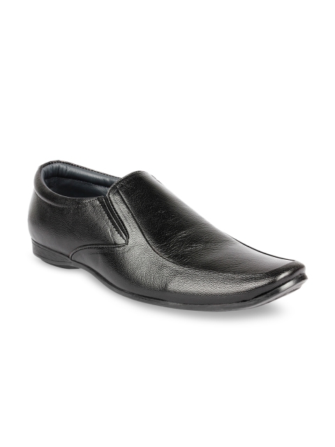 

Egoss Men Black Leather Loafers