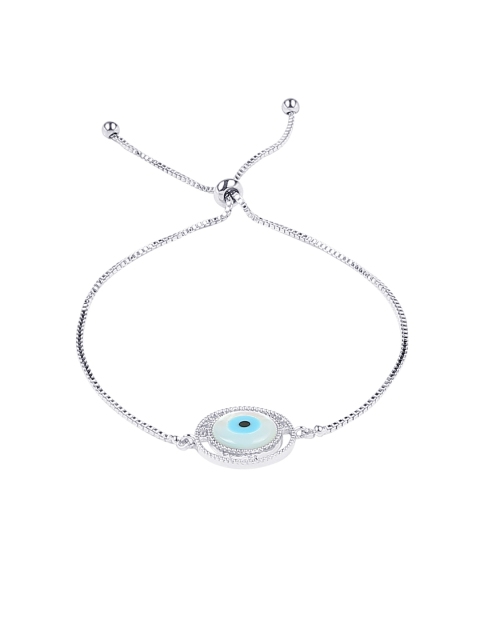 

Moon Dust Women Silver-Plated Evil Eye & Hamsa Designer Charm Bracelet