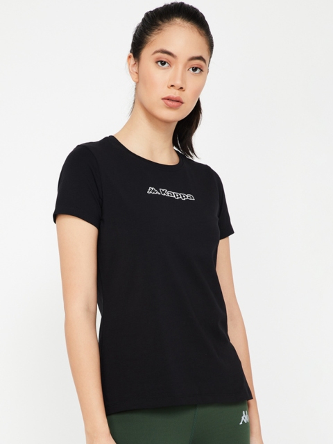 

Kappa Women Black Solid Round Neck T-shirt