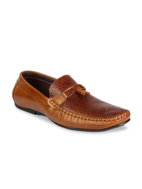 

Egoss Men Tan Brown Leather Loafers