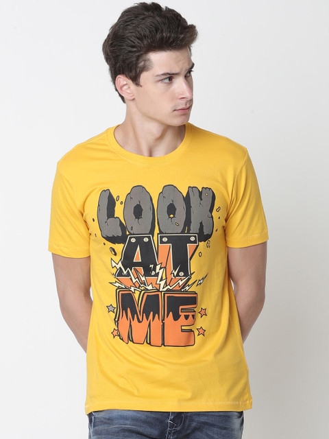 

Newport Men Yellow Printed Round Neck T-shirt