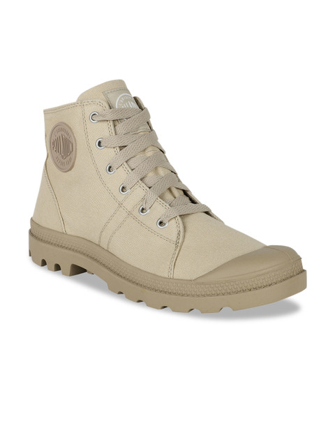 

PALLADIUM Men Beige Solid Mid-Top Flat Boots