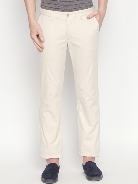 

Basics Men Beige Slim Fit Solid Regular Trousers