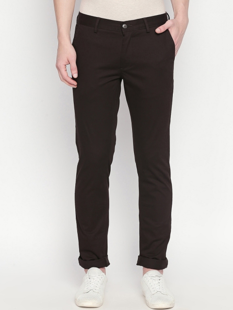 

Basics Men Coffee Brown Tapered Fit Solid Regular Trousers