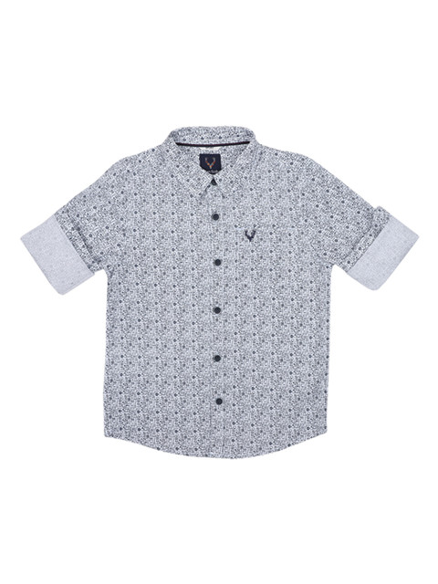 

Allen Solly Junior Boys White Sport Slim Fit Printed Casual Shirt