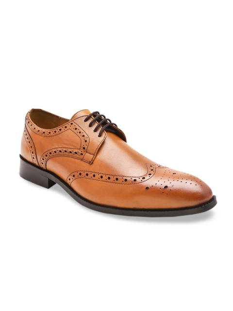 

Hats Off Accessories Men Tan Brown Leather Formal Brogues