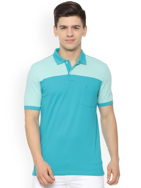 

Allen Solly Men Blue Colourblocked Polo Collar T-shirt