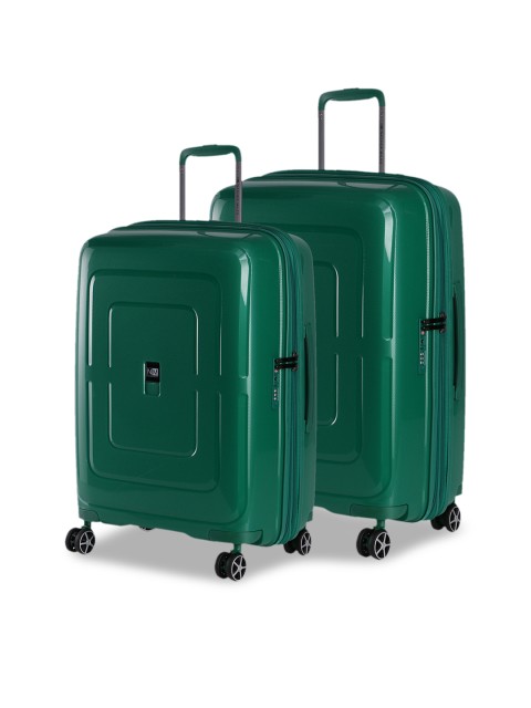

Nasher Miles Set of 2 Green Solid Hard-Sided Trolley Bags