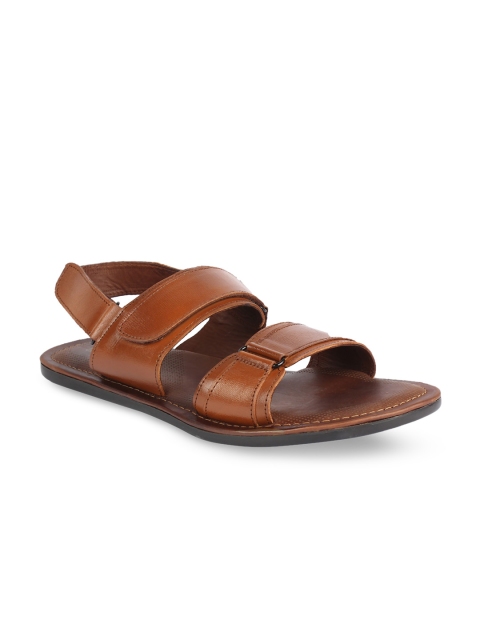 

Egoss Men Tan Brown Leather Sandals