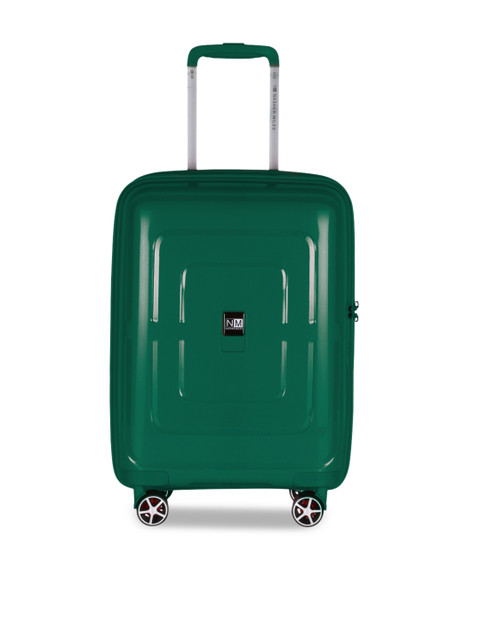 

Nasher Miles Green Solid Hard-Sided Medium Trolley Bag
