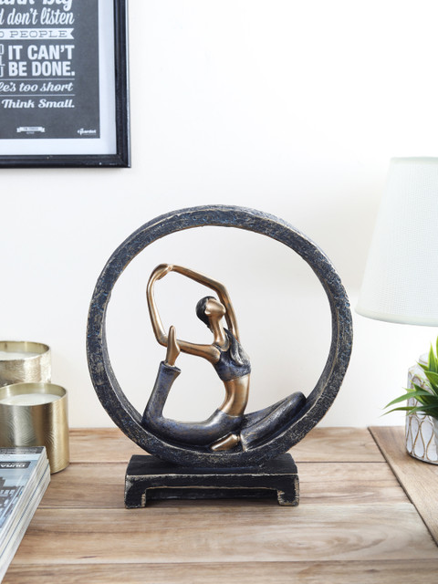 

OddCroft Purple & Gold-Toned Resin Mermaid Yoga Figurine Showpiece