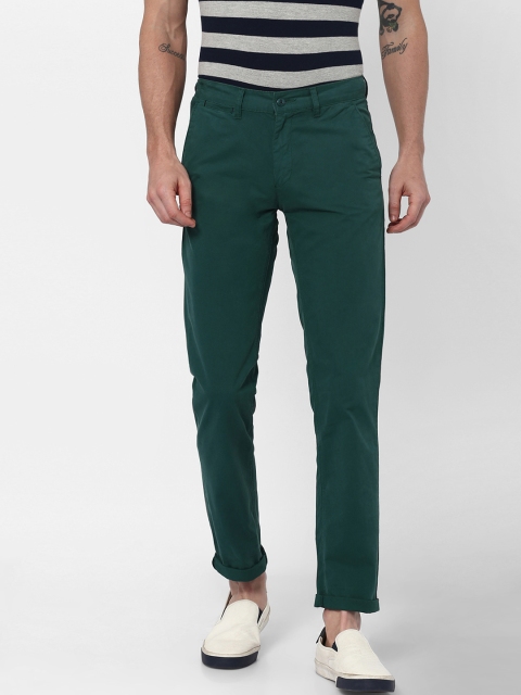 

British Club Men Green Slim Fit Solid Regular Trousers