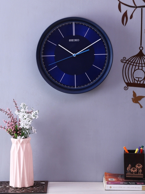 

SEIKO Blue Round Solid Analogue Wall Clock