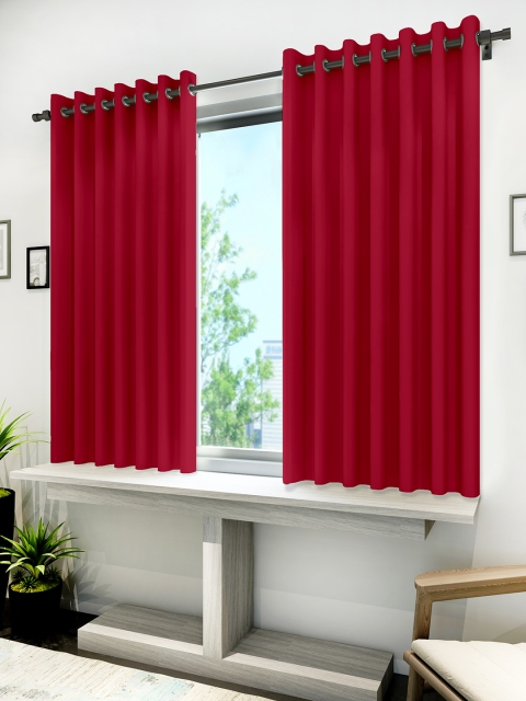 

Divine Casa Red Single Window Curtain