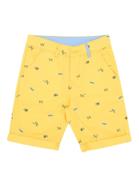 

Pantaloons Junior Boys Yellow Printed Regular Fit Regular Shorts