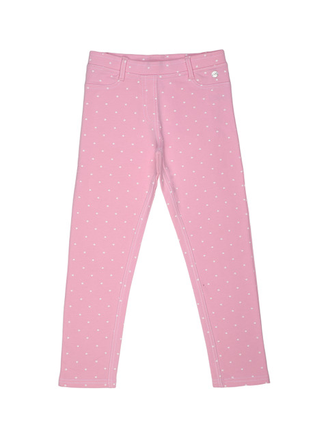 

Allen Solly Junior Girls Pink & White Regular Fit Printed Regular Trousers