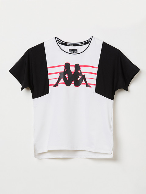 

Kappa Girls White & Black Printed Top