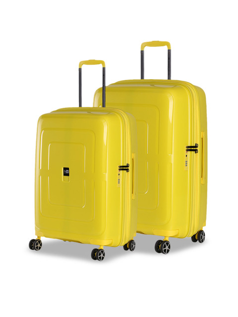 

Nasher Miles Set of 2 Yellow Solid Hard-Sided Trolley Bags