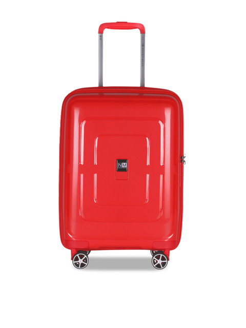 

Nasher Miles Red Solid Hard-Sided Medium Trolley Bag