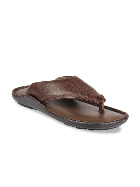 

Egoss Men Brown Leather Comfort Sandals