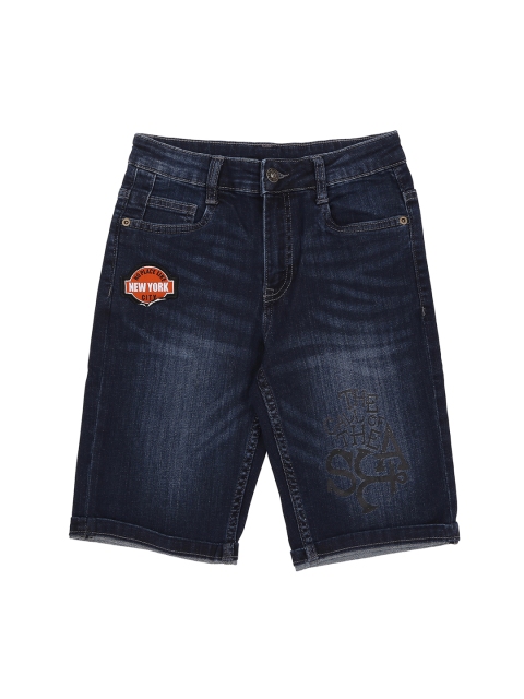 

Pantaloons Junior Boys Blue Washed Regular Fit Denim Shorts