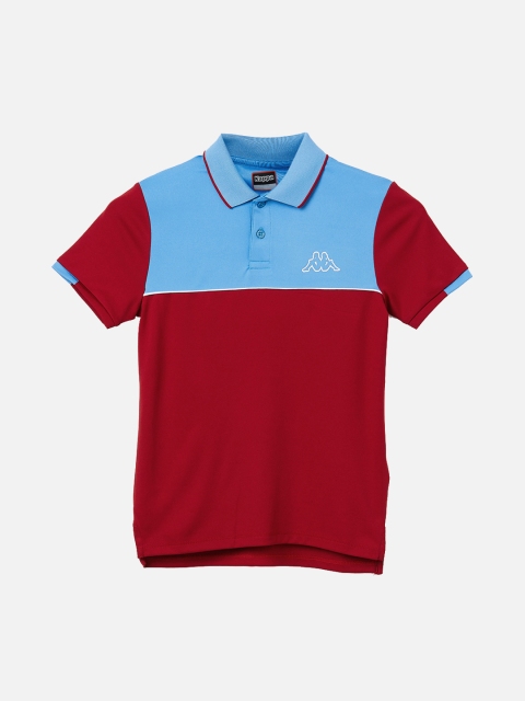 

Kappa Boys Maroon Colourblocked Polo Collar T-shirt