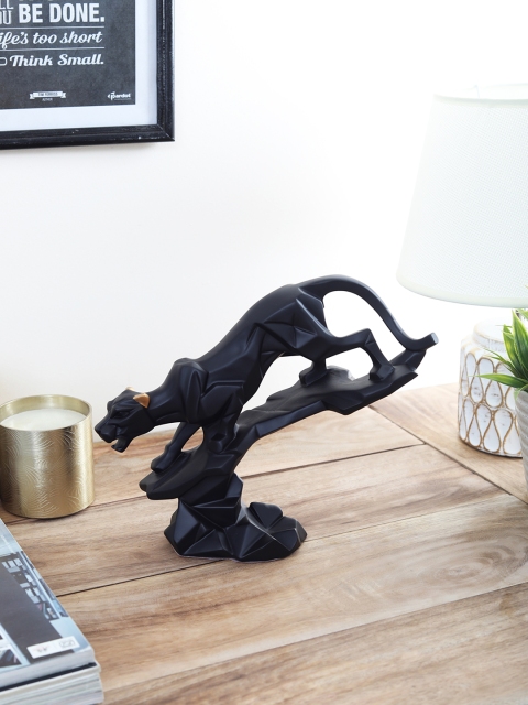 

OddCroft Black Resin Sitchalla Panther Sculpture