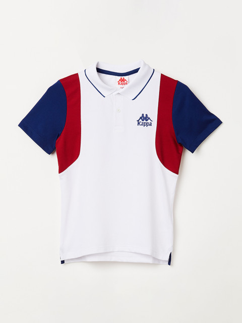 

Kappa Boys White Colourblocked Polo Collar T-shirt