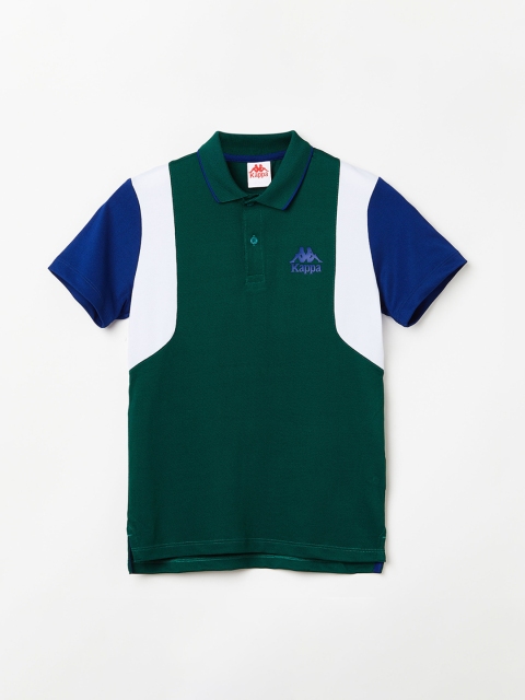 

Kappa Boys Green Colourblocked Polo Collar T-shirt